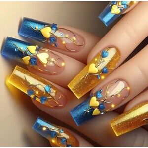 24-pcs. Elegant Romantic Long Press-On Nails